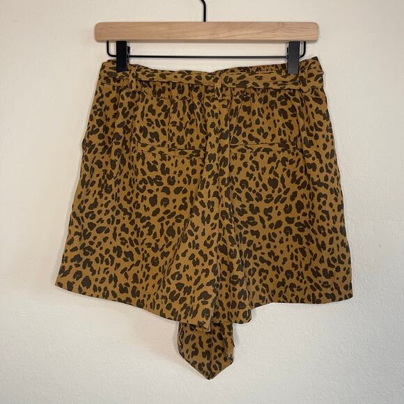 A New Day Animal Print Brown Belted Shorts - Size S - Picture 3 of 5